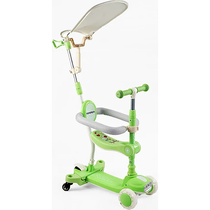 Самокат 5в1 "Skyper" BT-52309(8) колеса PU125х40мм со светом, укр озвучивание и подсветка платформы,с ДОП. КОЛЕСАМИ, защитный бампер, в коробке