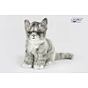 Мягкая игрушка Котенок жаккардовый серый, сидящий высота 19см, Hansa (71772)