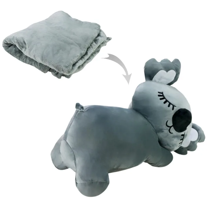 Детская мягкая игрушка "Коала" L1129(Grey) игрушка с пледом, размер 50 см