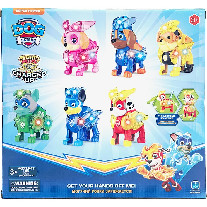 Игровой набор Щенячий Патруль PH038, 6 светящихся фигурок и нагрудный значок
