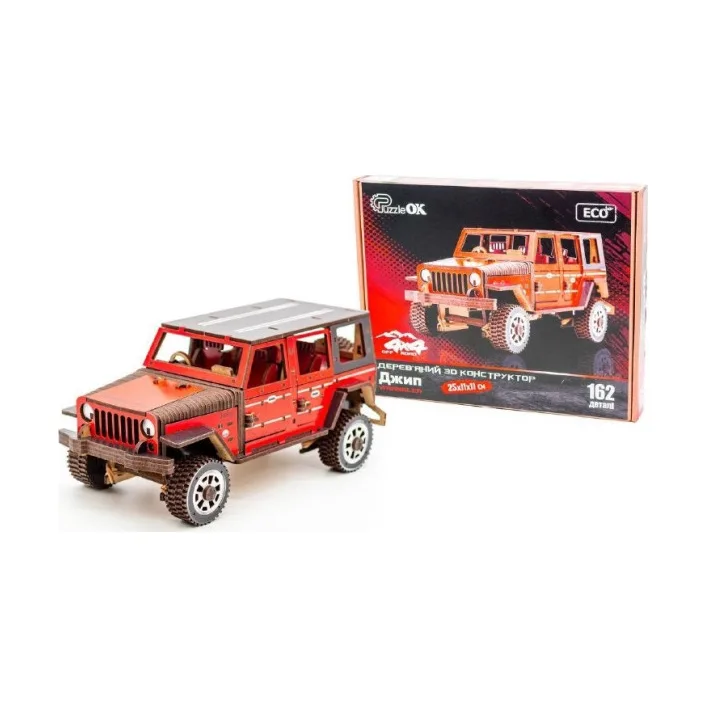 Деревянный 3D конструктор "Джип Wrangler" Арт-25162 г. 25*11*11 см PuzzleOk (Дер2516)