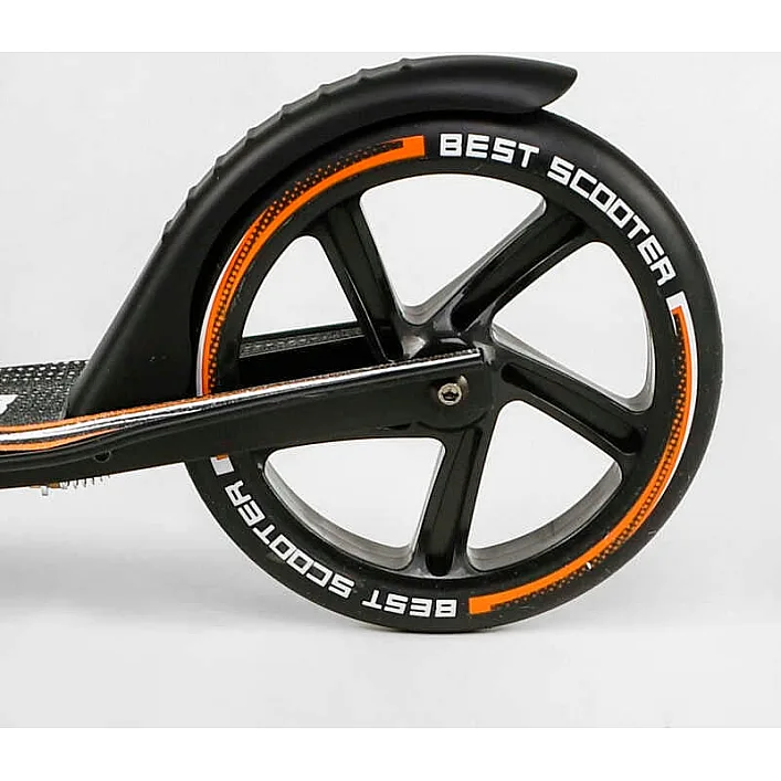 Самокат алюминиевый "Best Scooter" 79740 (2) колеса PU, ФАРА, зажим руля, d передних колес - 230мм, d задних колес 200мм, 1 амортизатор передний