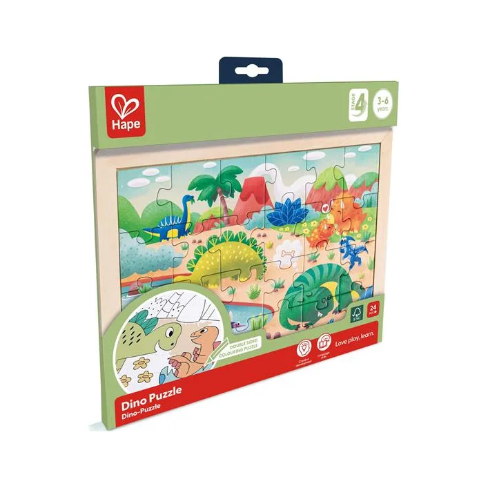 Пазл Hape Динозавры с раскраской (E1641)