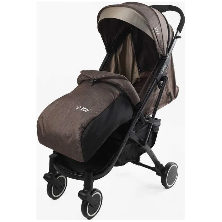 Тележка прогулочная детская "JOY" Vittoria 71055 (1) цвет КОРИЧЕСКИЙ ЛЬН, рама алюминиевая, футкавер, телескопическая ручка