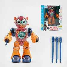 Робот 93069 (48) "WToys", ОСВУЧЕНИЕ УКРАИНСКИМ ЯЗЫКОМ, шестерни, звуки, подсветка, стреляет, в коробке