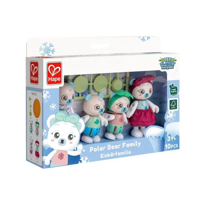 Деревянный набор Hape Семья белых мишек (E3529)
