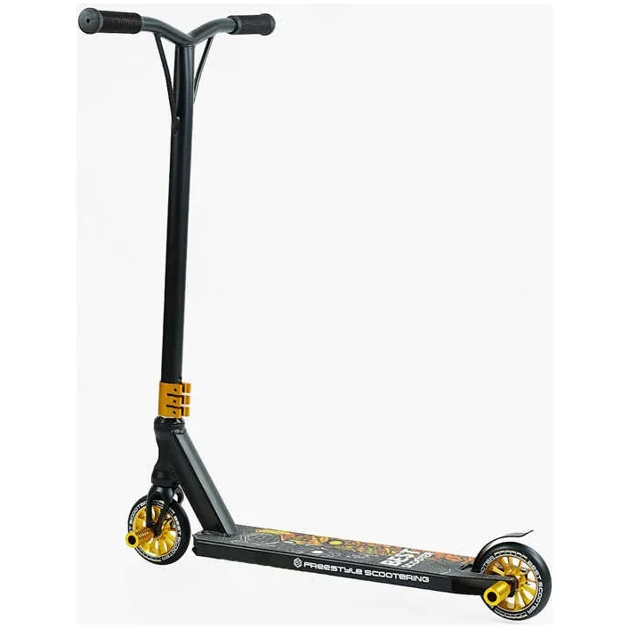 Самокат трюковый Best Scooter 51738 (1) HIC-система, ПЕГИ, алюминиевый диск и дека, колёса PU d-110мм, ширина руля-52см, высота - 83см, в коробке