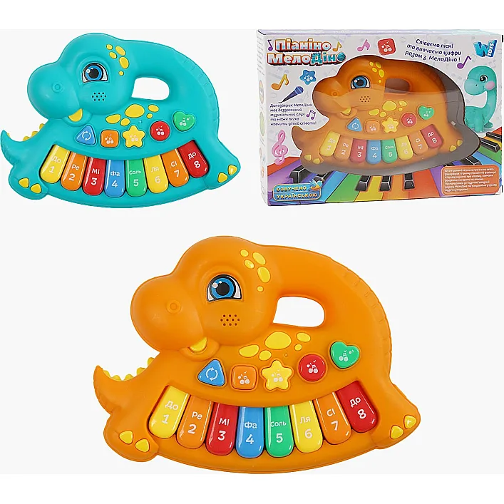Пианино музыкальное 62306 (60/2) "WToys", ОСВУЧЕНИЕ УКРАИНСКИМ ЯЗЫКОМ, музыкальные ноты, цифры, мелодии, песни, подсветки, в коробке