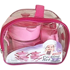 Набор посуды "Cooking Set" 9предметов розовый 1726 Юника (Дев1726)