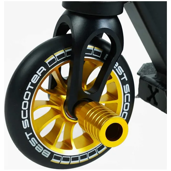 Самокат трюковый Best Scooter 51738 (1) HIC-система, ПЕГИ, алюминиевый диск и дека, колёса PU d-110мм, ширина руля-52см, высота - 83см, в коробке