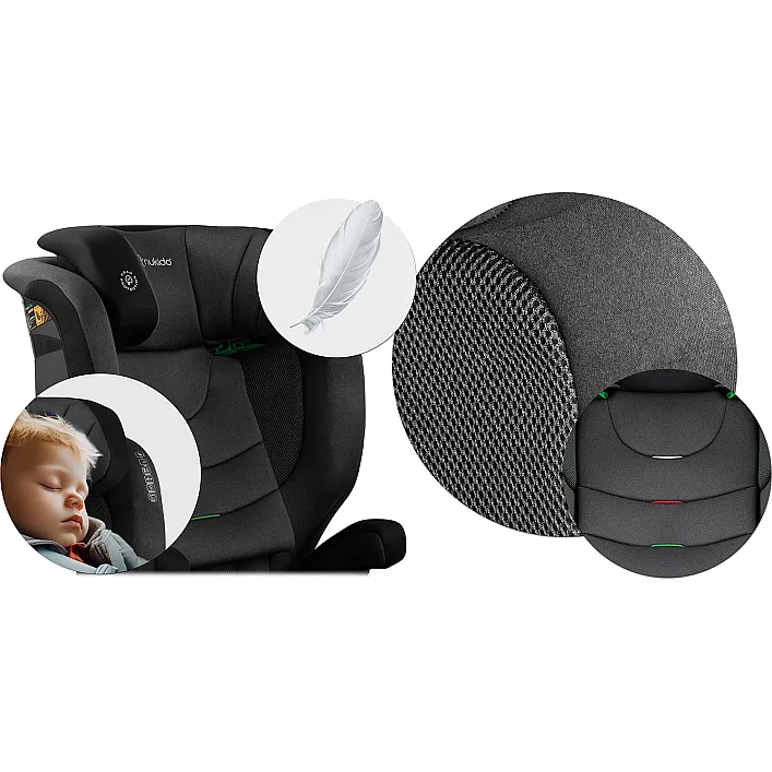 Автокрісло Nukido Louis ISOFIX 15-36 кг, чорно-сіре