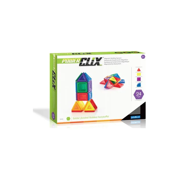 Магнитный конструктор Guidecraft PowerClix Solids, 24 детали (G9420)