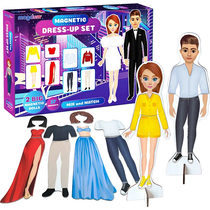 Настільна магнітна гра "Magnetic dolls" ML4032-09 EN 2 магнітні ляльки та 37 магнітів