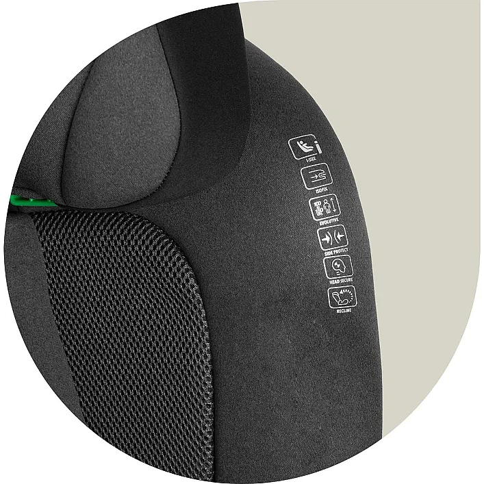 Автокрісло Nukido Louis ISOFIX 15-36 кг, чорно-сіре