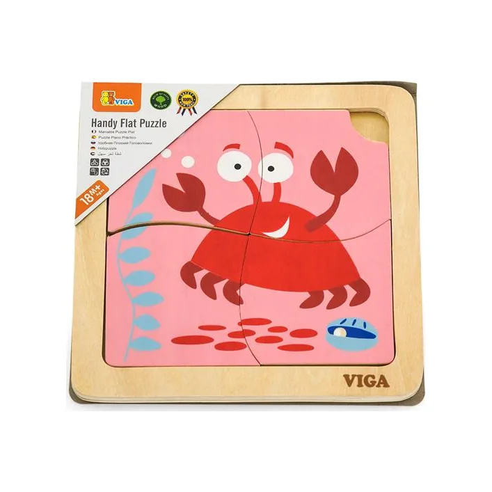 Деревянный мини-пазл Viga Toys Крабик, 4 эл. (50146)